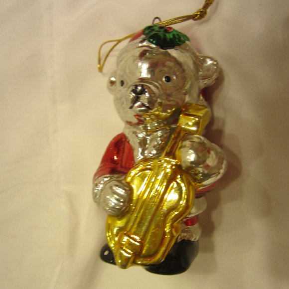 VTG 80'S METALLIC PAINTED CERAMIC ORNAMENTS, SET OF 4 - Picture 8 of 9